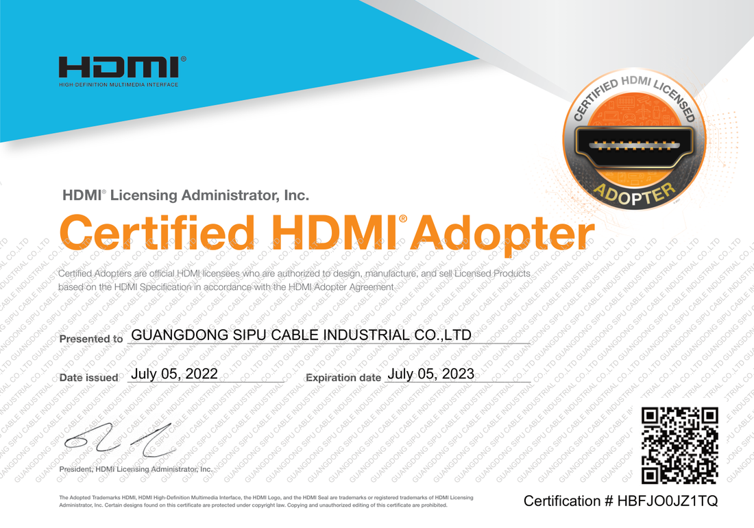 HDMI Certified Adopter supplier document preview
